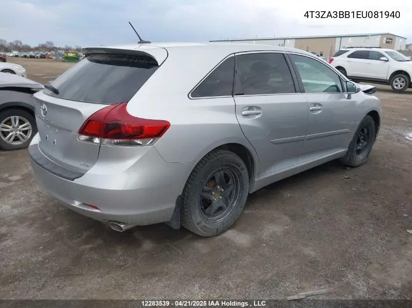 2014 Toyota Venza VIN: 4T3ZA3BB1EU081940 Lot: 12283539