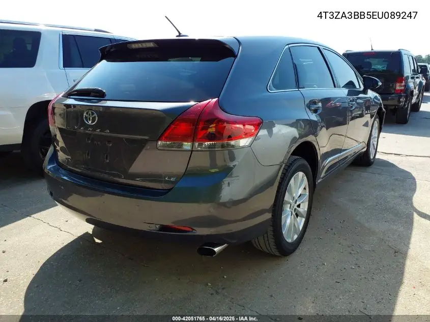 2014 Toyota Venza Le VIN: 4T3ZA3BB5EU089247 Lot: 42264081