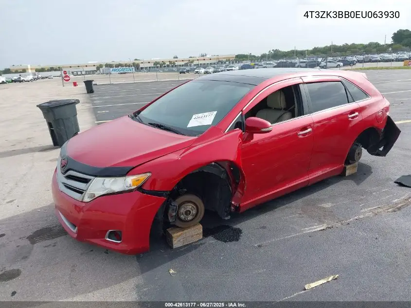 2014 Toyota Venza Xle V6 VIN: 4T3ZK3BB0EU063930 Lot: 42613177