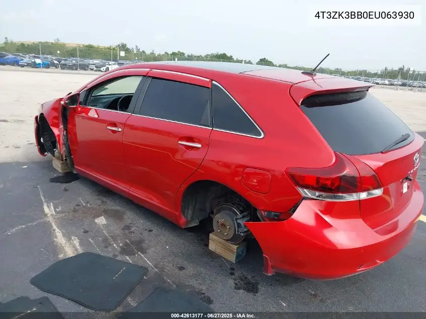 2014 Toyota Venza Xle V6 VIN: 4T3ZK3BB0EU063930 Lot: 42613177