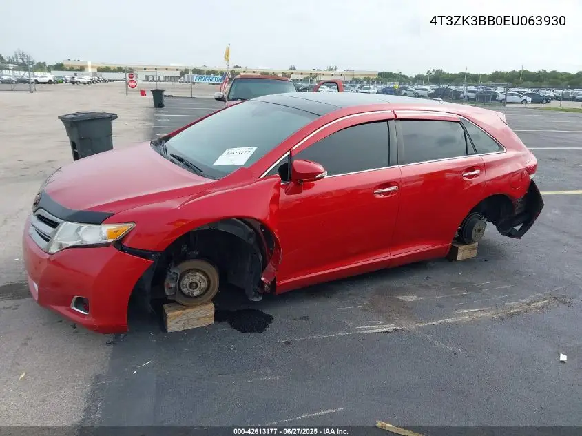 2014 Toyota Venza Xle V6 VIN: 4T3ZK3BB0EU063930 Lot: 42613177