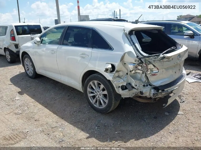 2014 Toyota Venza Le VIN: 4T3BA3BB4EU056922 Lot: 42637677