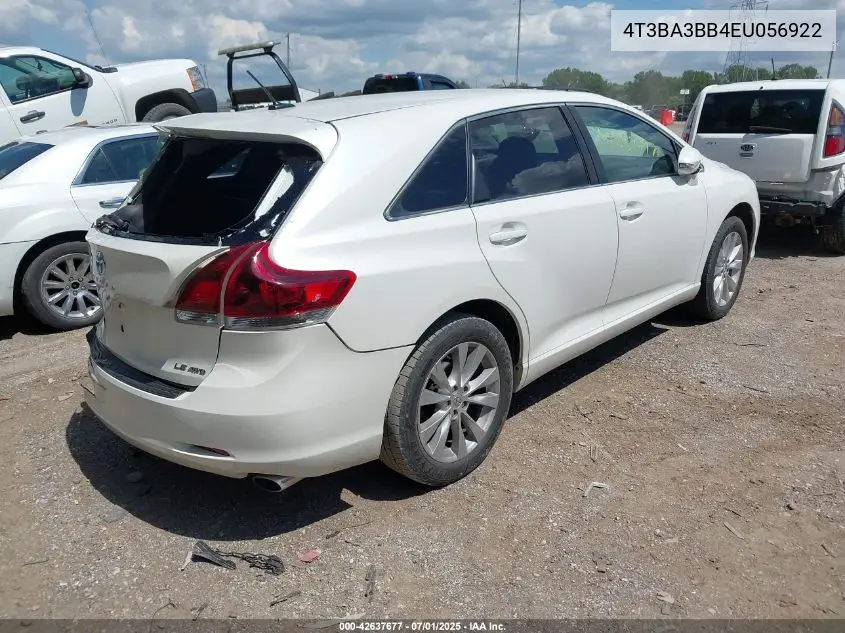 2014 Toyota Venza Le VIN: 4T3BA3BB4EU056922 Lot: 42637677