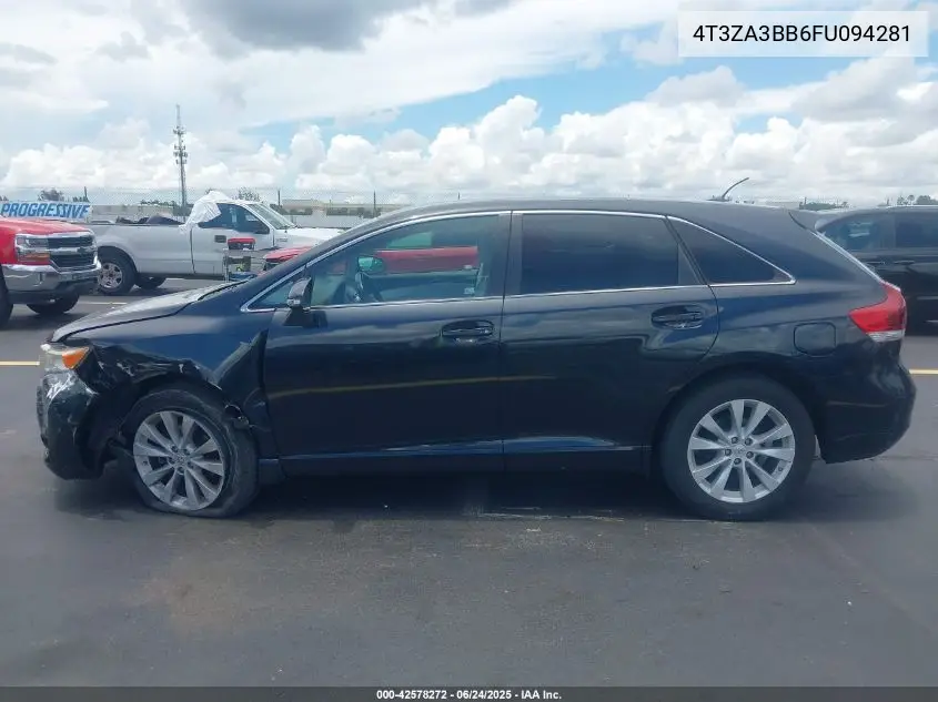 2015 Toyota Venza Le VIN: 4T3ZA3BB6FU094281 Lot: 42578272