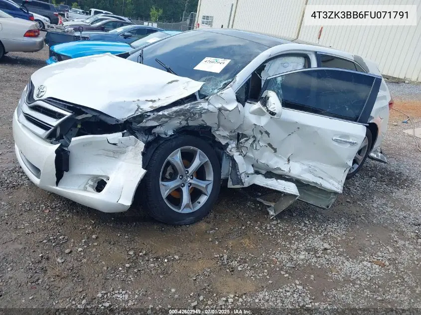2015 Toyota Venza Xle V6 VIN: 4T3ZK3BB6FU071791 Lot: 42602949