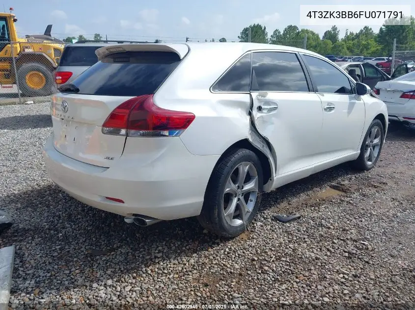 2015 Toyota Venza Xle V6 VIN: 4T3ZK3BB6FU071791 Lot: 42602949