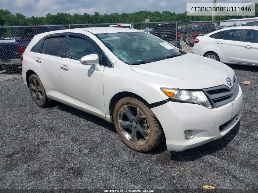 2015 Toyota Venza Xle V6 VIN: 4T3BK3BB0FU111946 Lot: 42651732