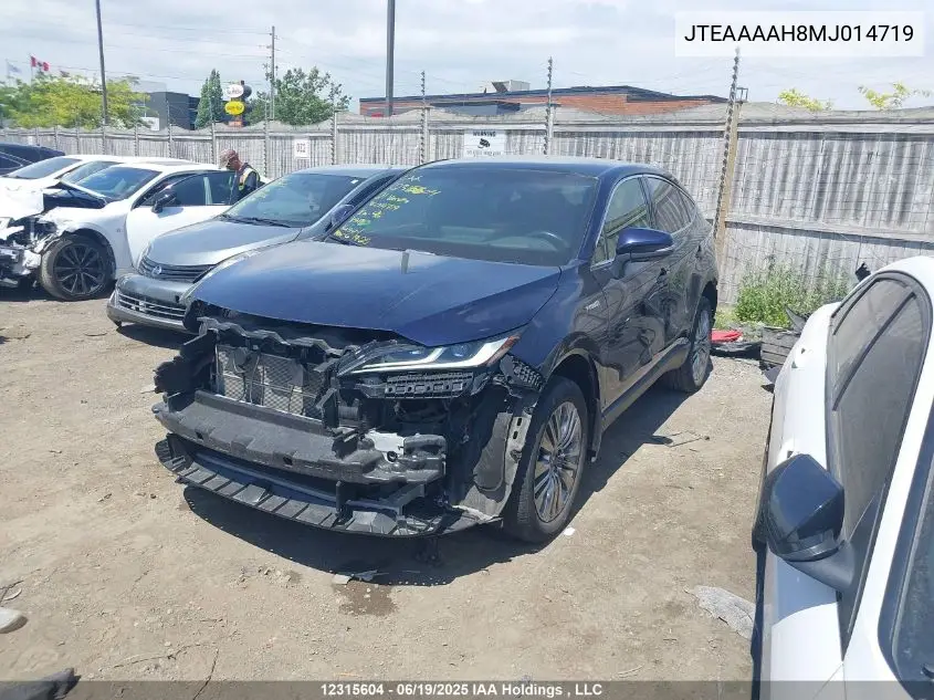 2021 Toyota Venza Le/Xle/Limited VIN: JTEAAAAH8MJ014719 Lot: 12315604