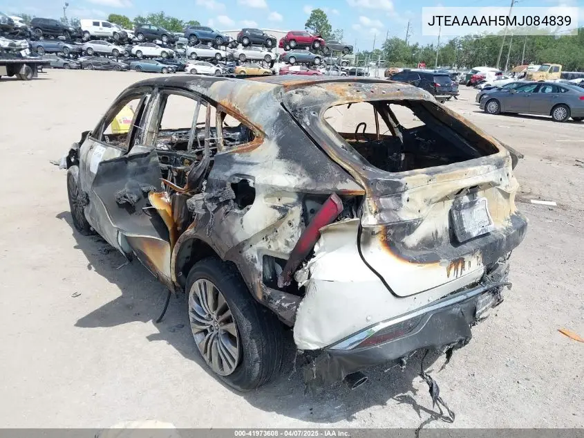 2021 Toyota Venza Limited VIN: JTEAAAAH5MJ084839 Lot: 41973608