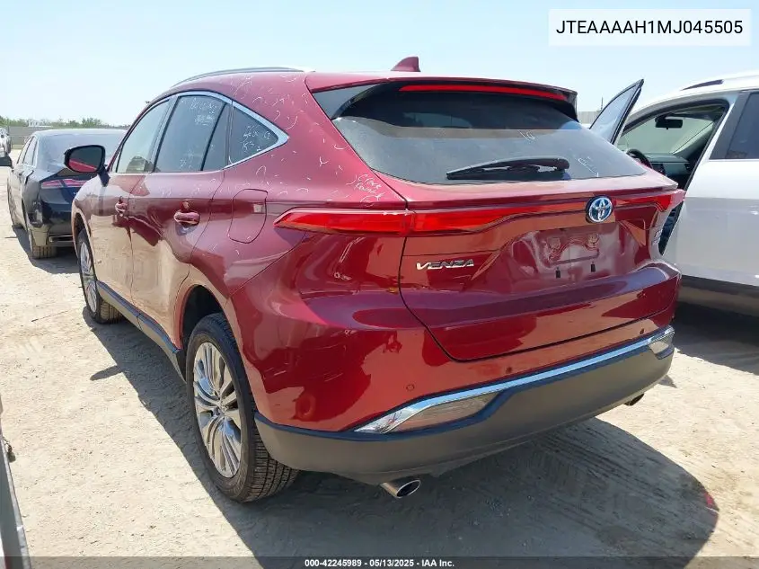 2021 Toyota Venza Xle VIN: JTEAAAAH1MJ045505 Lot: 42245989