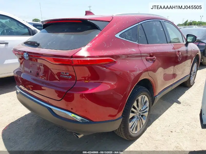 2021 Toyota Venza Xle VIN: JTEAAAAH1MJ045505 Lot: 42245989