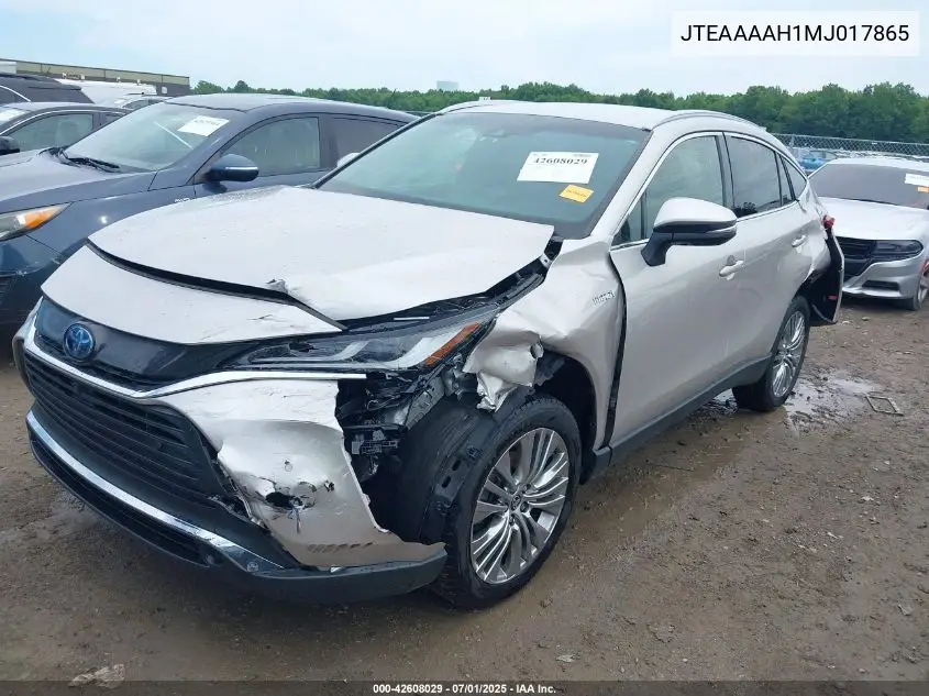 2021 Toyota Venza Limited VIN: JTEAAAAH1MJ017865 Lot: 42608029