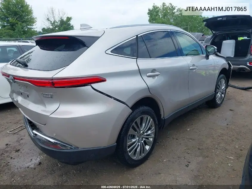 2021 Toyota Venza Limited VIN: JTEAAAAH1MJ017865 Lot: 42608029