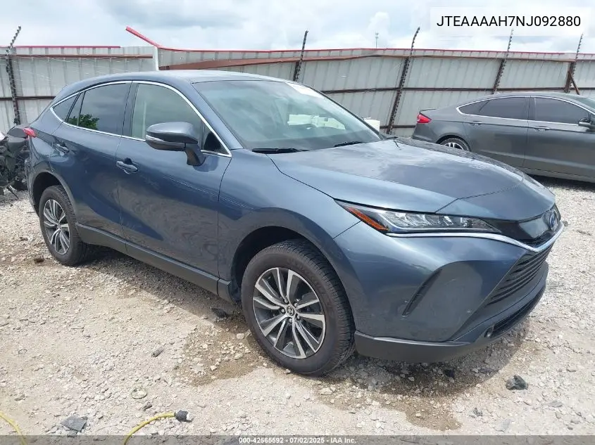 2022 Toyota Venza Le VIN: JTEAAAAH7NJ092880 Lot: 42565592