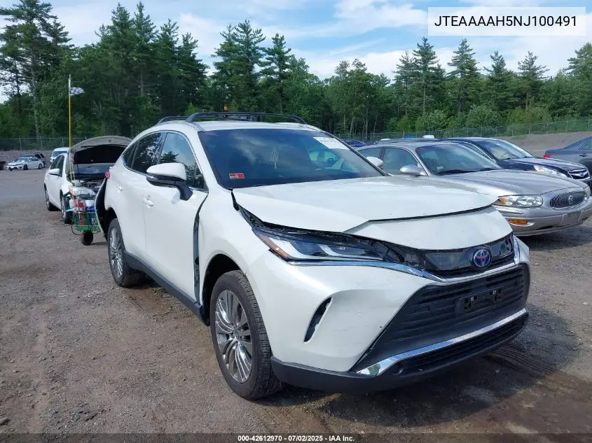 2022 Toyota Venza Xle VIN: JTEAAAAH5NJ100491 Lot: 42612970