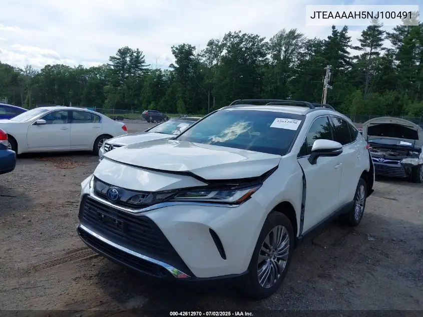 2022 Toyota Venza Xle VIN: JTEAAAAH5NJ100491 Lot: 42612970