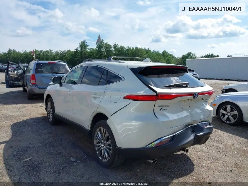 2022 Toyota Venza Xle VIN: JTEAAAAH5NJ100491 Lot: 42612970