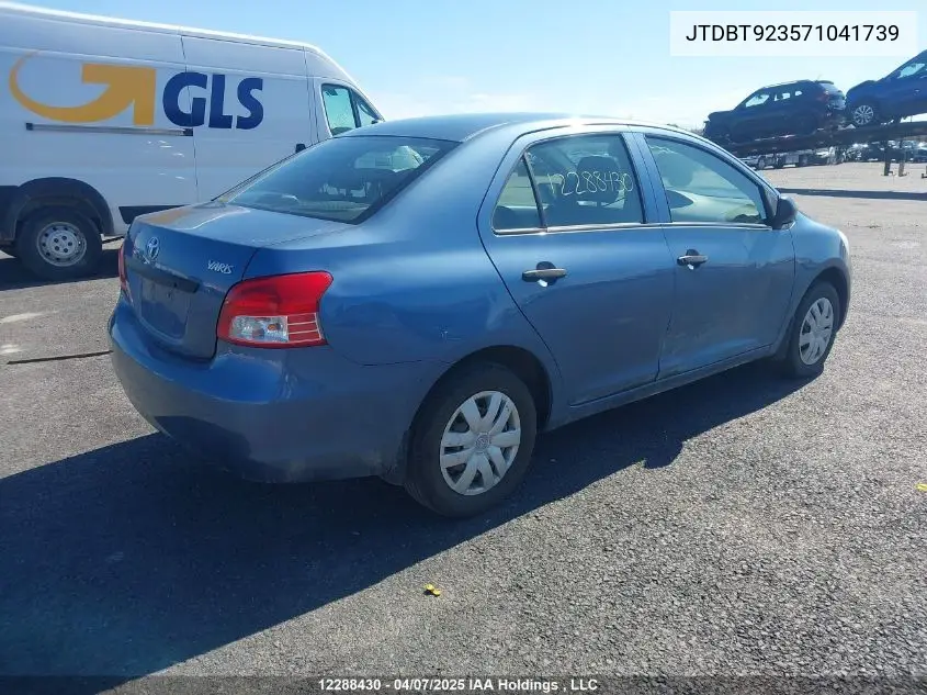 2007 Toyota Yaris VIN: JTDBT923571041739 Lot: 12288430