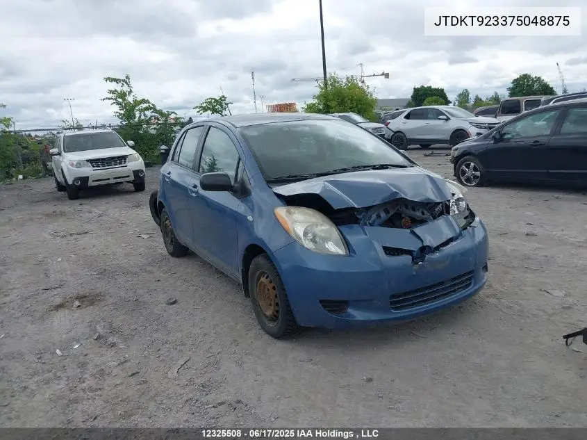 2007 Toyota Yaris VIN: JTDKT923375048875 Lot: 12325508
