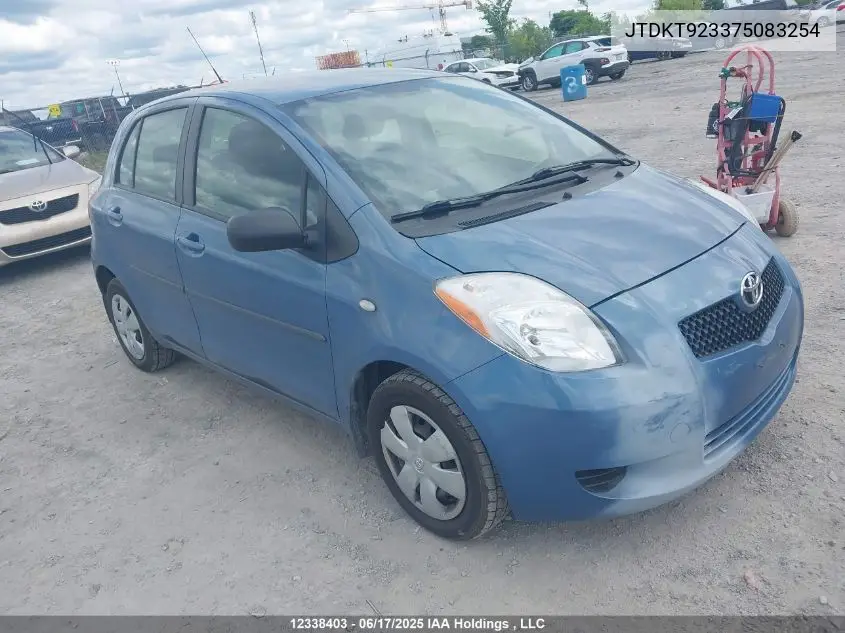 2007 Toyota Yaris VIN: JTDKT923375083254 Lot: 12338403