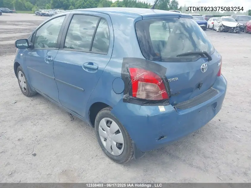 2007 Toyota Yaris VIN: JTDKT923375083254 Lot: 12338403