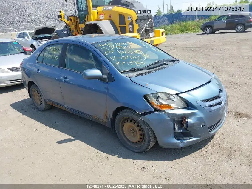 2007 Toyota Yaris VIN: JTDBT923471075347 Lot: 12348271