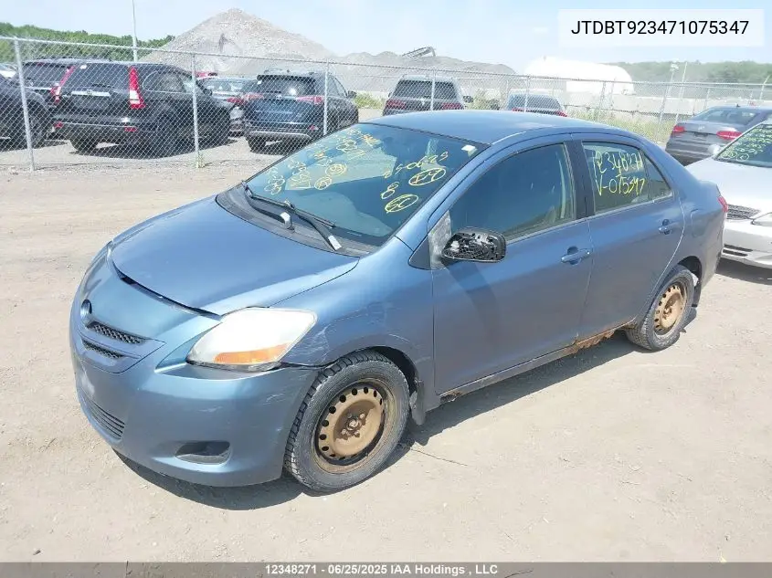 2007 Toyota Yaris VIN: JTDBT923471075347 Lot: 12348271