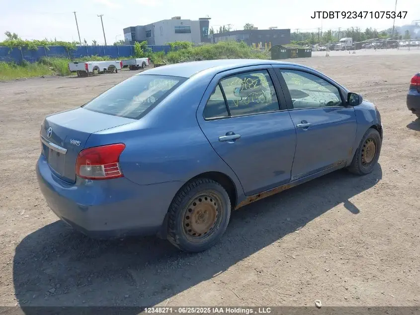 2007 Toyota Yaris VIN: JTDBT923471075347 Lot: 12348271