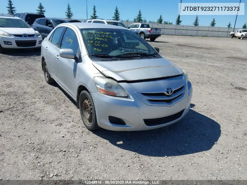 2007 Toyota Yaris VIN: JTDBT923271173373 Lot: 12349918X