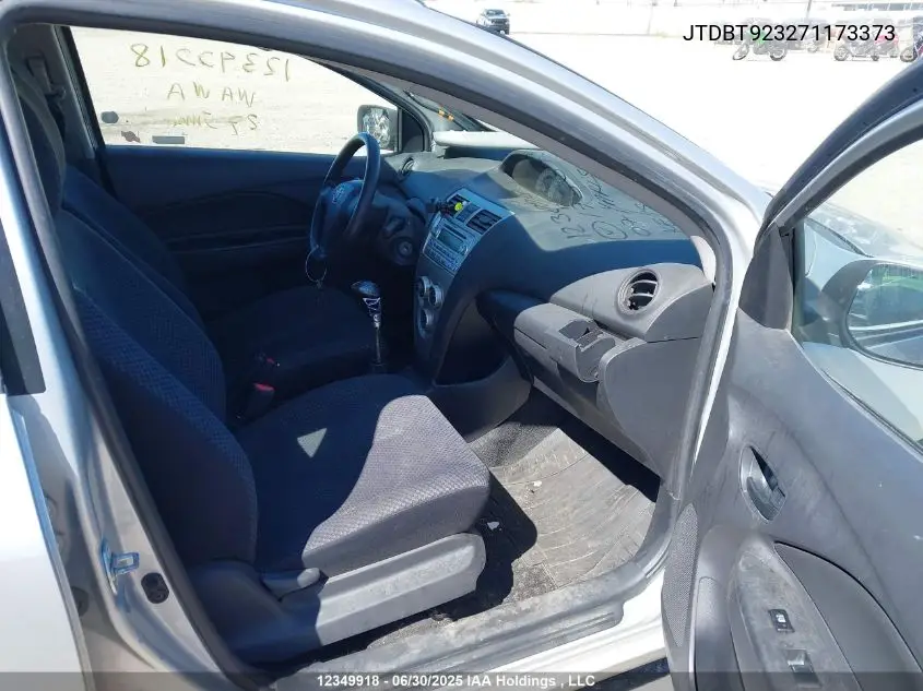 2007 Toyota Yaris VIN: JTDBT923271173373 Lot: 12349918X
