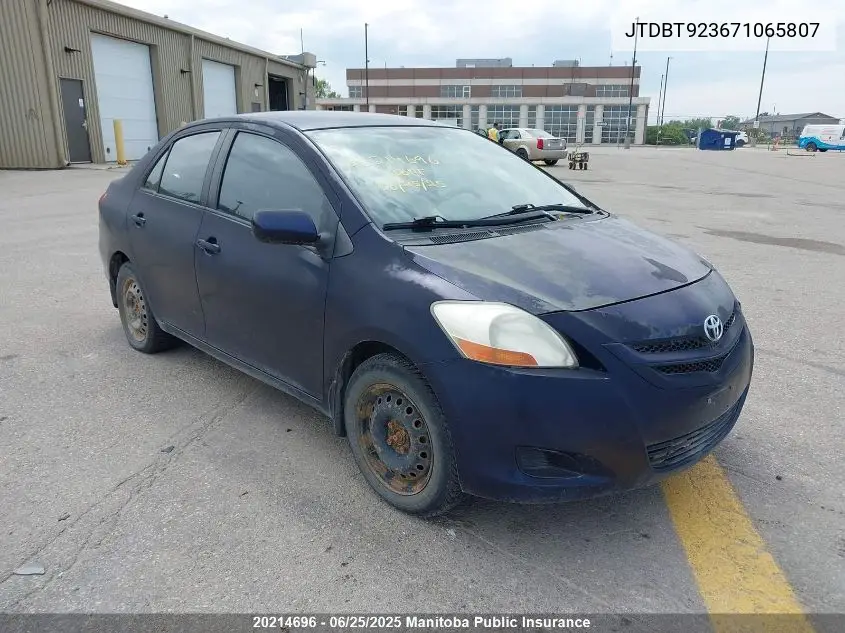 2007 Toyota Yaris S VIN: JTDBT923671065807 Lot: 20214696