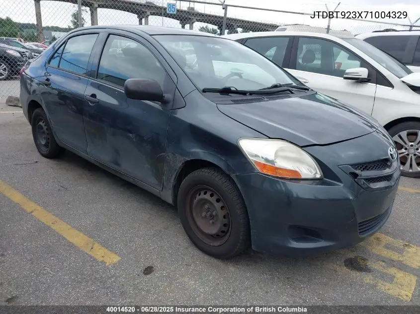 2007 Toyota Yaris VIN: JTDBT923X71004329 Lot: 40014520