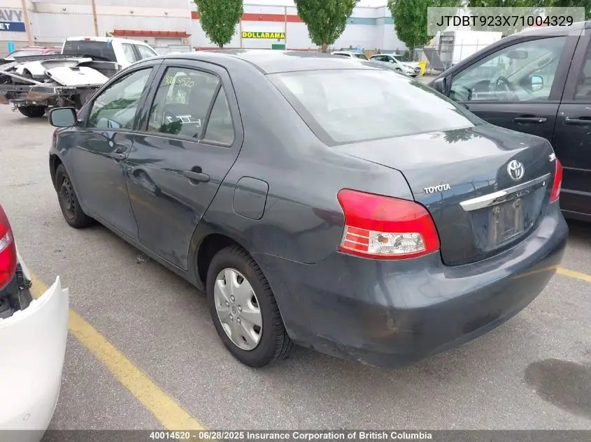 2007 Toyota Yaris VIN: JTDBT923X71004329 Lot: 40014520