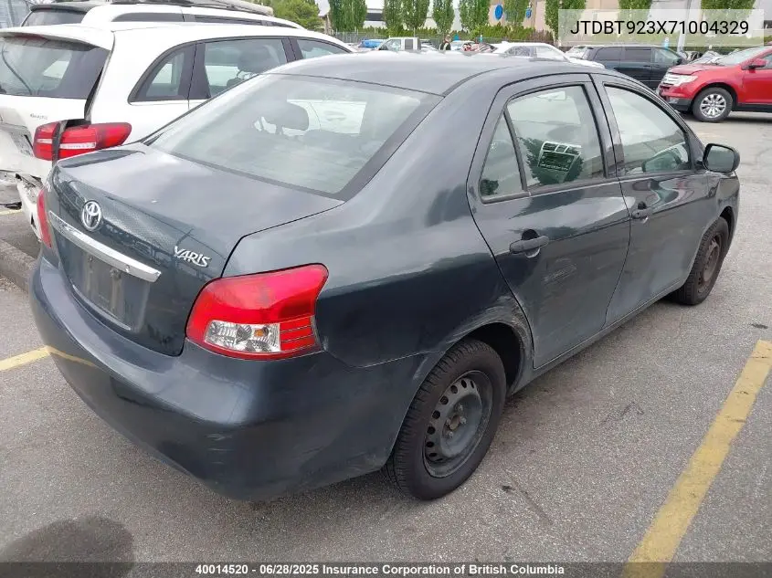 2007 Toyota Yaris VIN: JTDBT923X71004329 Lot: 40014520