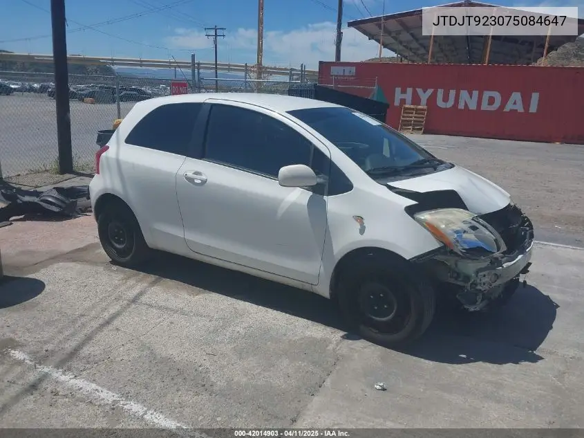 2007 Toyota Yaris VIN: JTDJT923075084647 Lot: 42014903