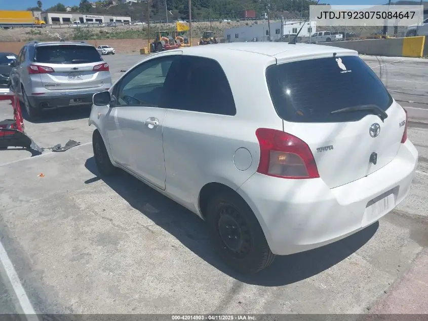 2007 Toyota Yaris VIN: JTDJT923075084647 Lot: 42014903