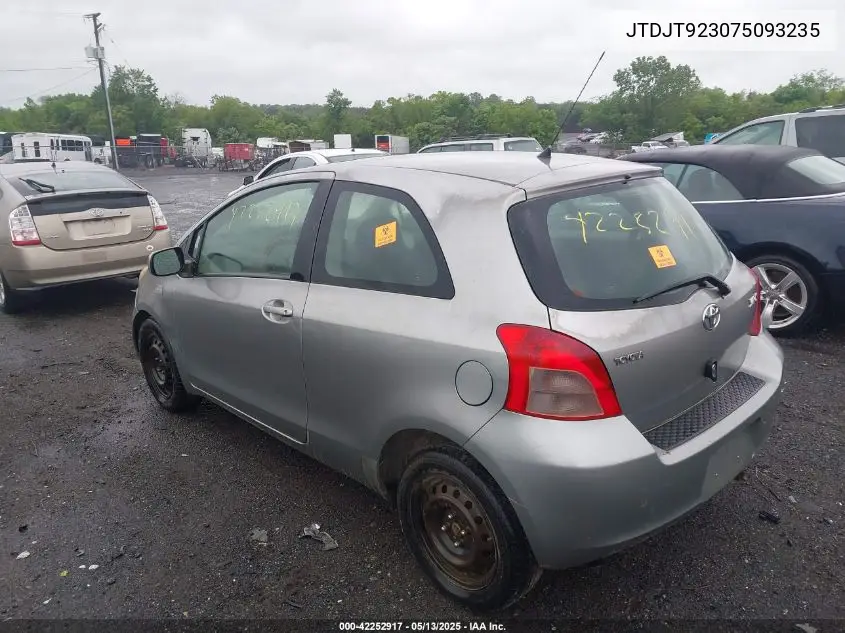 2007 Toyota Yaris VIN: JTDJT923075093235 Lot: 42252917