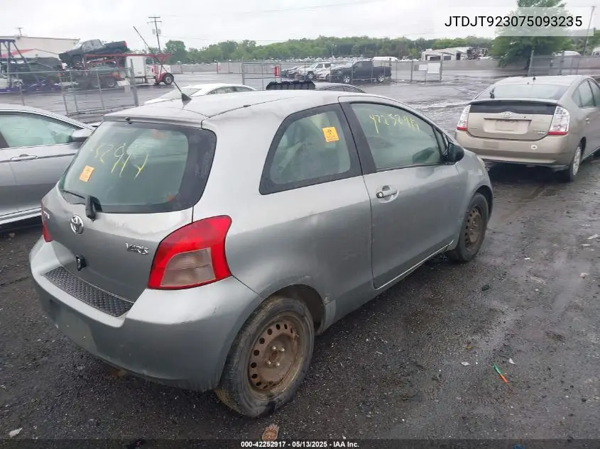 2007 Toyota Yaris VIN: JTDJT923075093235 Lot: 42252917