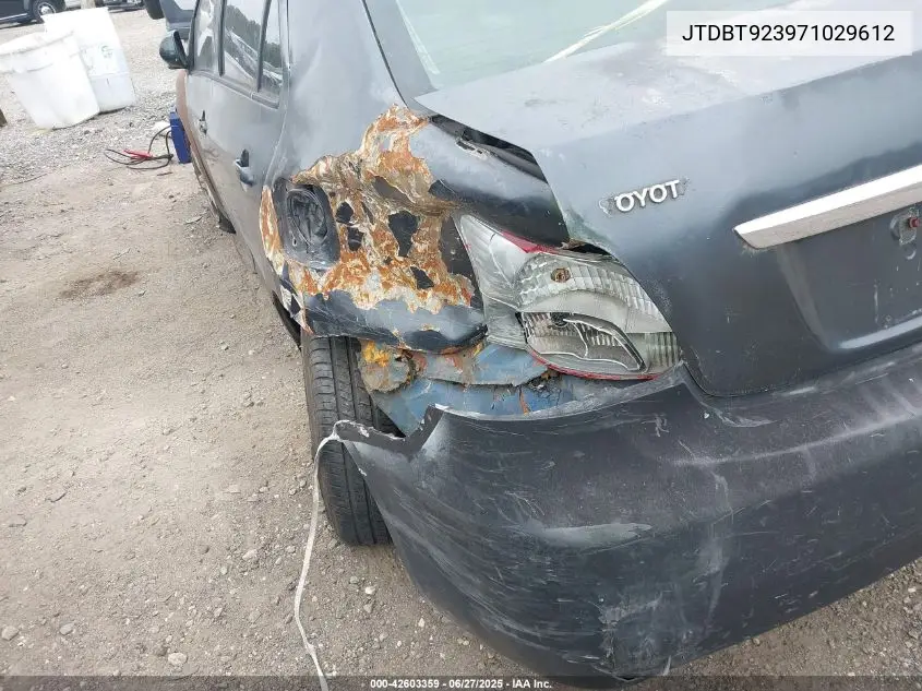 2007 Toyota Yaris VIN: JTDBT923971029612 Lot: 42603359