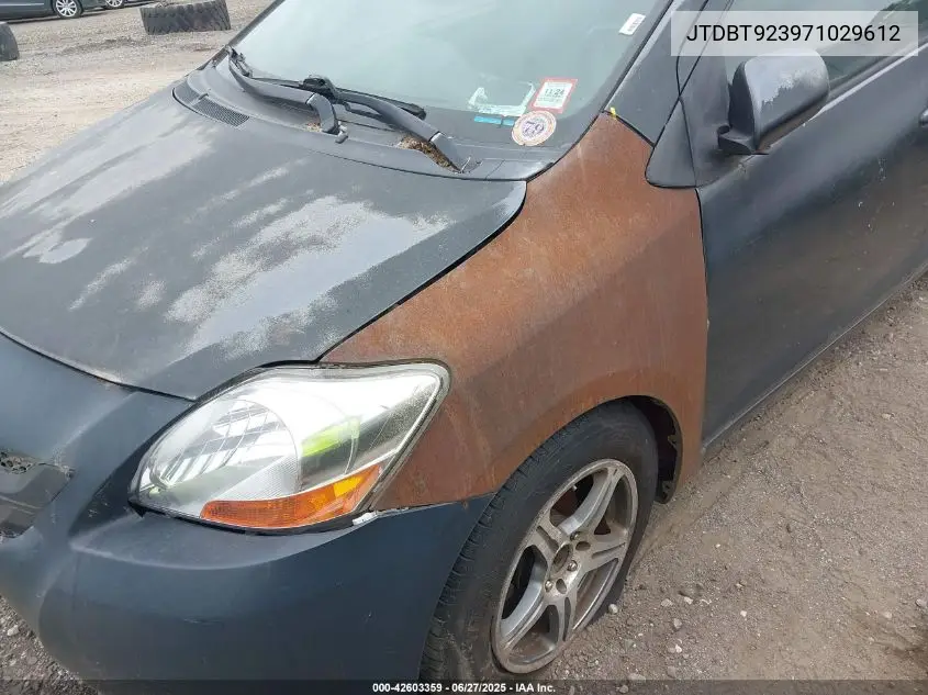 2007 Toyota Yaris VIN: JTDBT923971029612 Lot: 42603359
