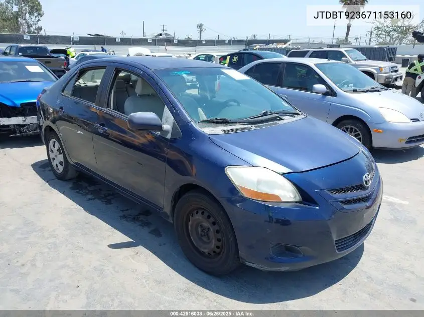 2007 Toyota Yaris VIN: JTDBT923671153160 Lot: 42616038