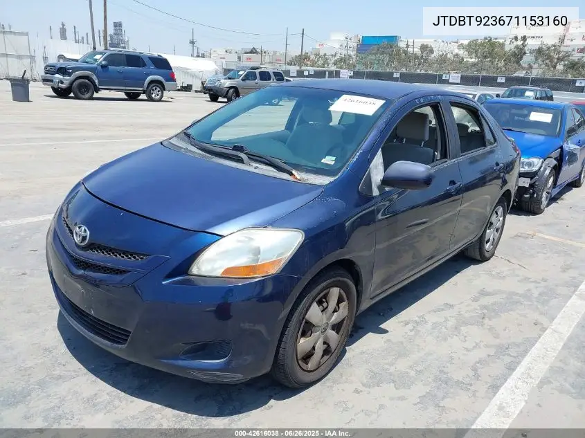 2007 Toyota Yaris VIN: JTDBT923671153160 Lot: 42616038