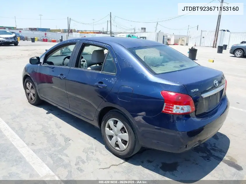 2007 Toyota Yaris VIN: JTDBT923671153160 Lot: 42616038