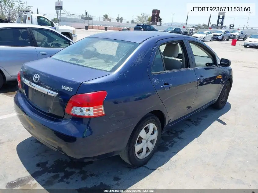 2007 Toyota Yaris VIN: JTDBT923671153160 Lot: 42616038