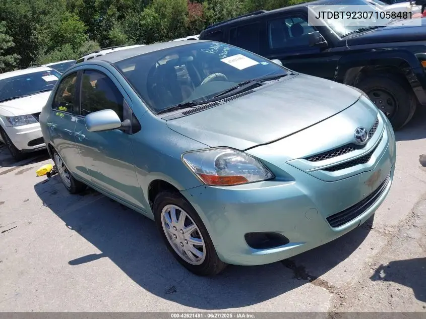 2007 Toyota Yaris VIN: JTDBT923071058481 Lot: 42621481