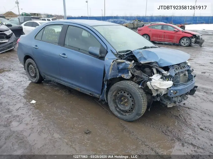 2008 Toyota Yaris VIN: JTDBT923581261917 Lot: 12277063
