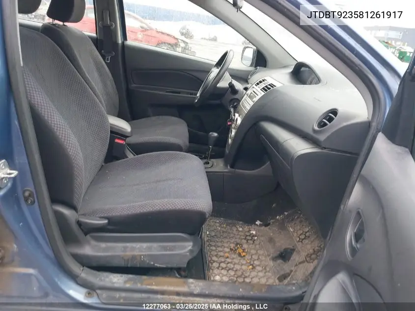 2008 Toyota Yaris VIN: JTDBT923581261917 Lot: 12277063