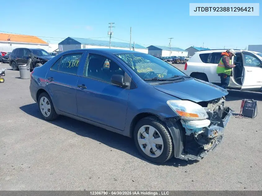 2008 Toyota Yaris VIN: JTDBT923881296421 Lot: 12306790