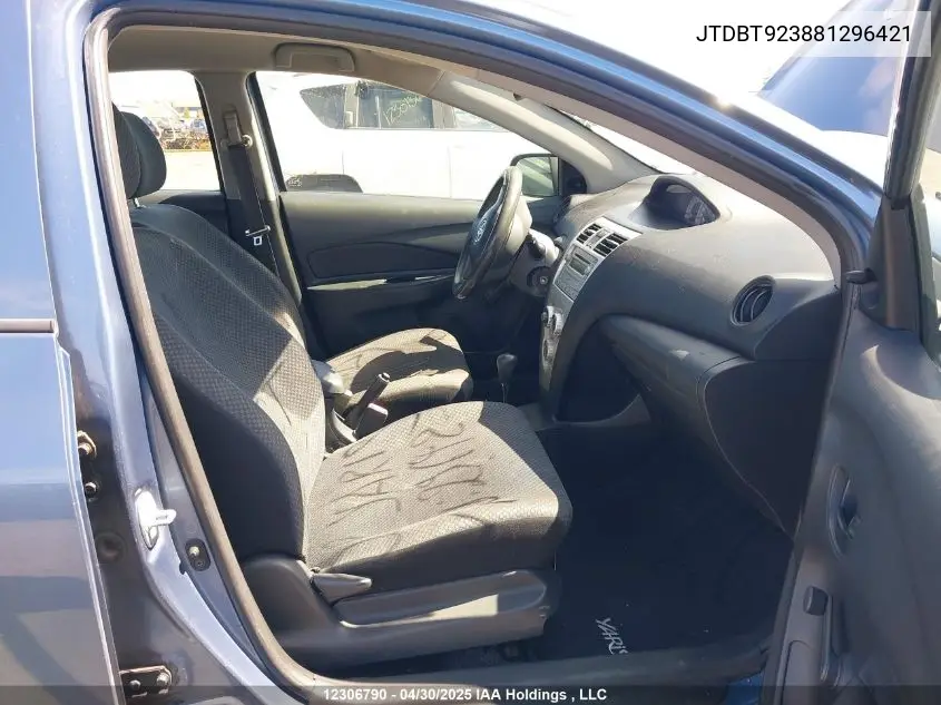 2008 Toyota Yaris VIN: JTDBT923881296421 Lot: 12306790