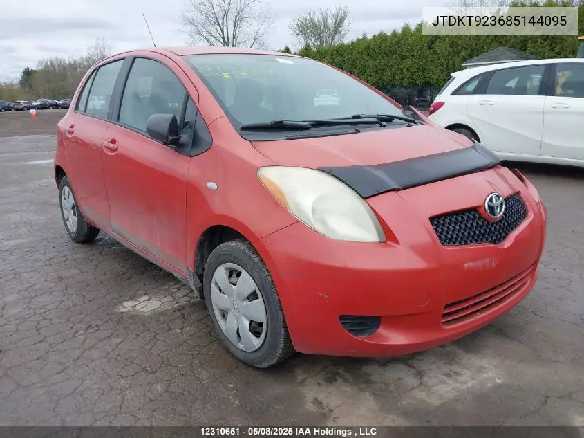 2008 Toyota Yaris Le/Rs VIN: JTDKT923685144095 Lot: 12310651X